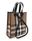 Calfskin House Check Small N/S Tote Black