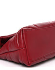 Lambskin Quilted Small Loulou Puffer Monogram Chain Satchel Red