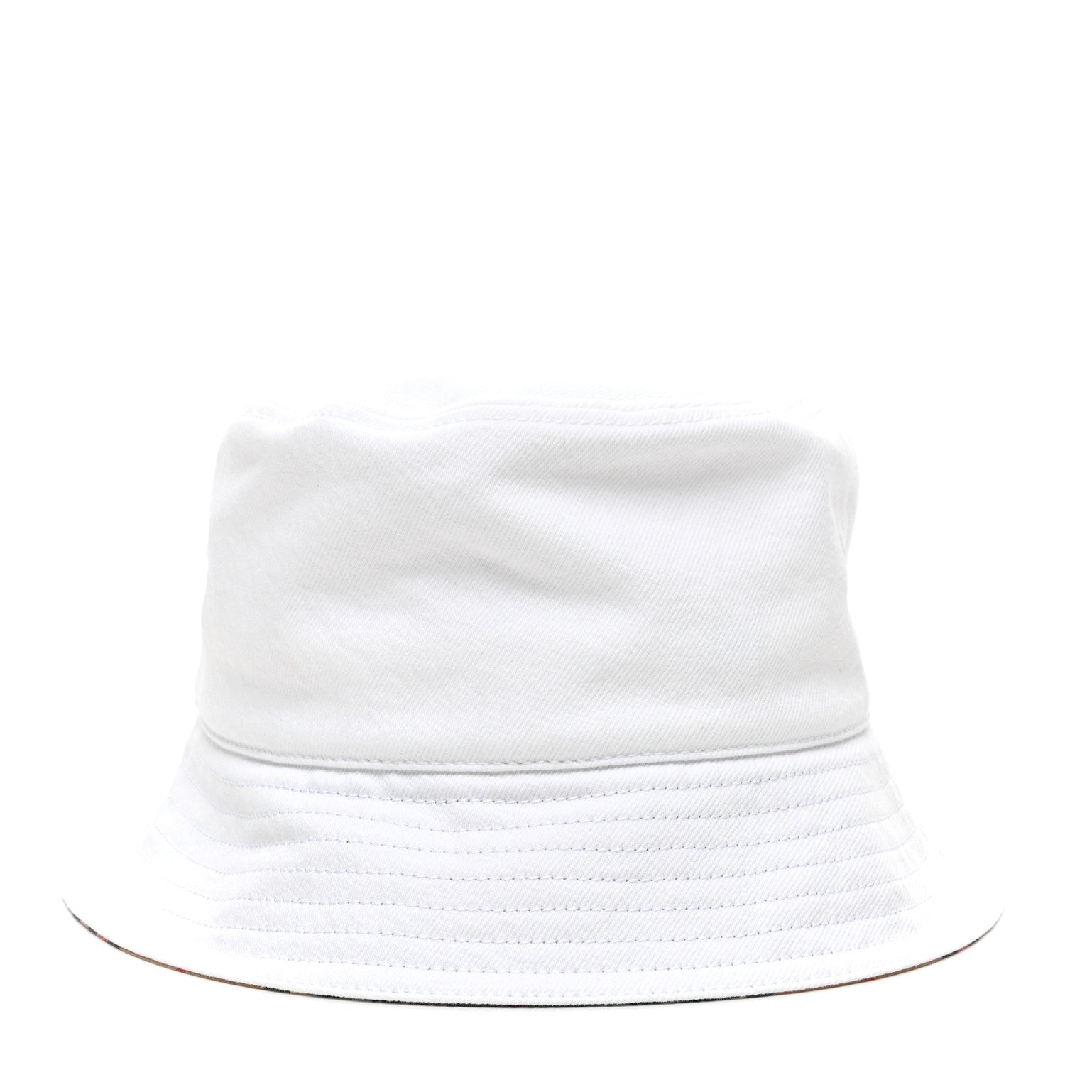 Denim Logo Bucket Hat M White