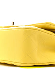 Caviar Quilted Medium Double Flap Yellow