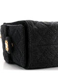 Washed Denim Quilted Mini CHNL 25 Handbag Black