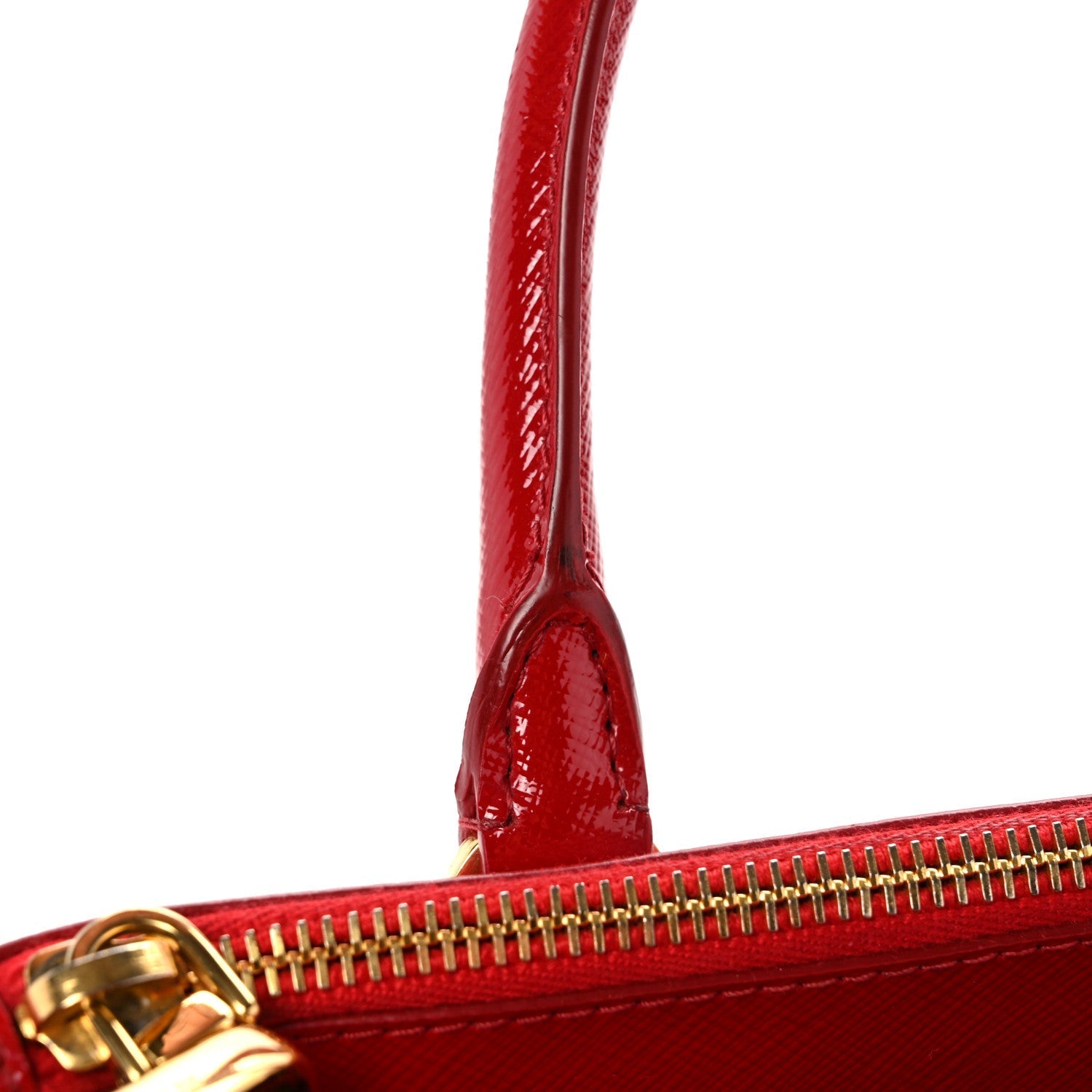 Saffiano Vernice Galleria Double Zip Tote Rosso