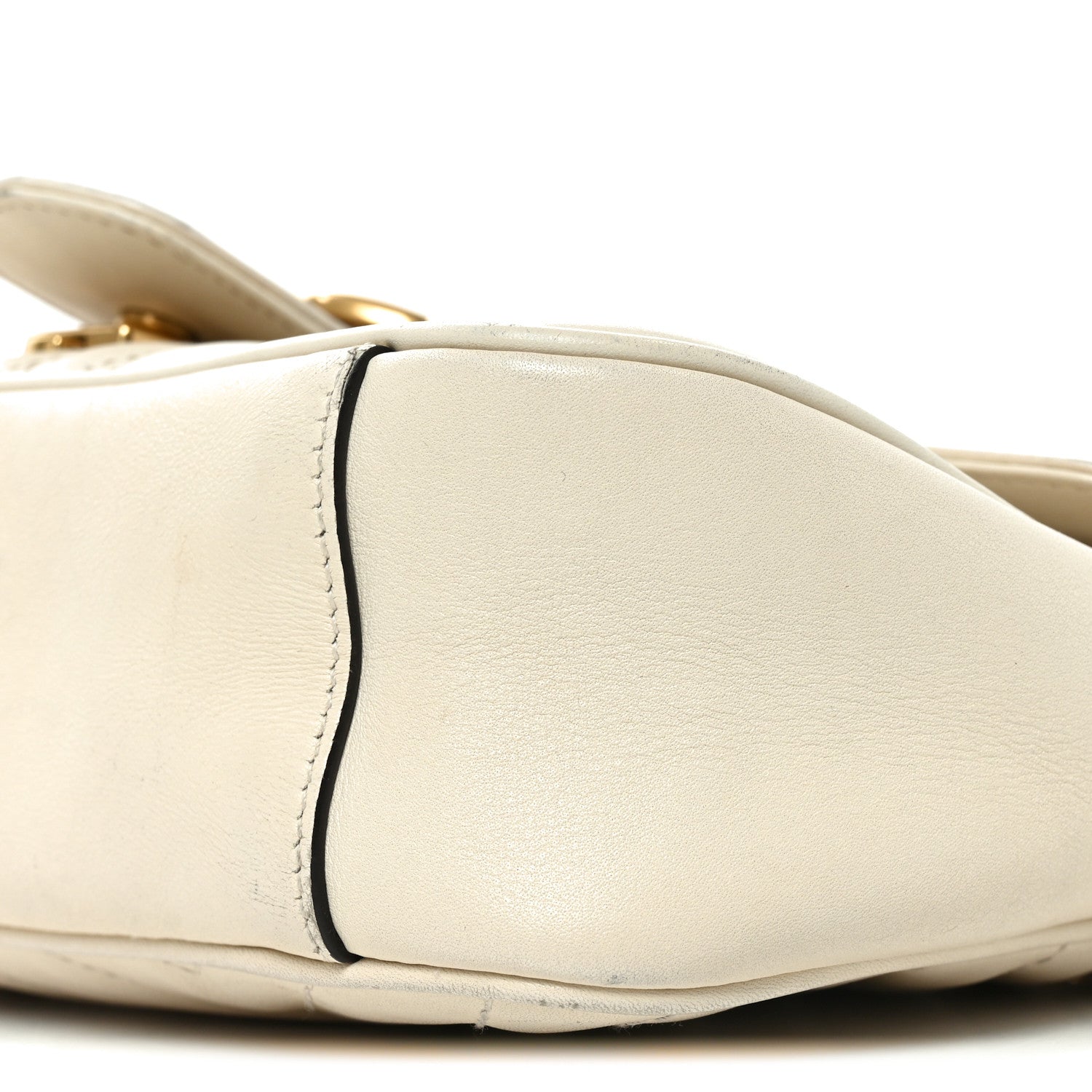 Calfskin Matelasse Small GG Marmont Shoulder Bag White