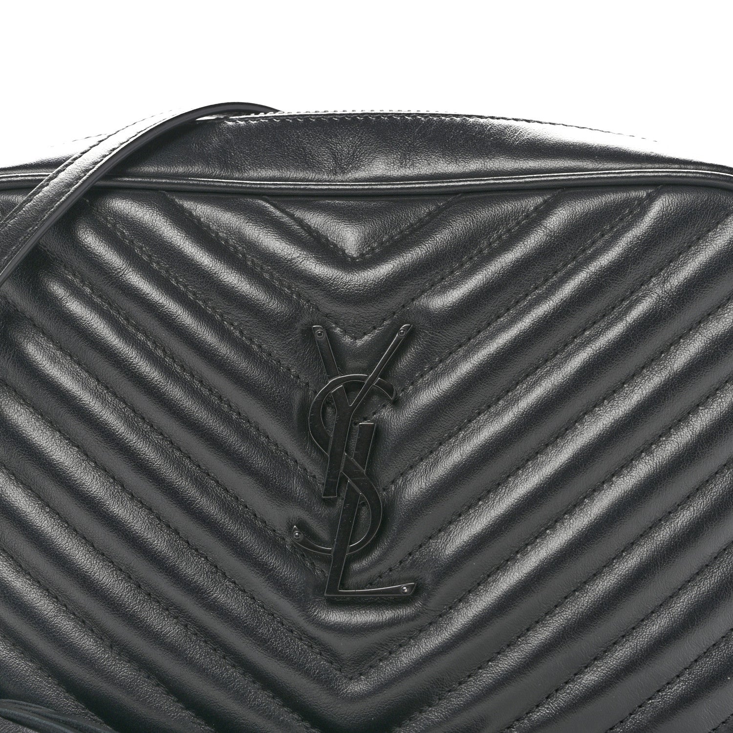 Calfskin Matelasse Monogram Monochrome Lou Camera Bag Black