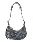 Denim BB Monogram Le Cagole Shoulder Bag XS Blue