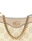 GG Supreme Monogram Textured Dollar Calfskin Web Mini Ophidia GG Handbag Beige Mystic White Oatmeal