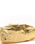 Metallic Crinkled Lambskin The Pouch Oversized Clutch Oro