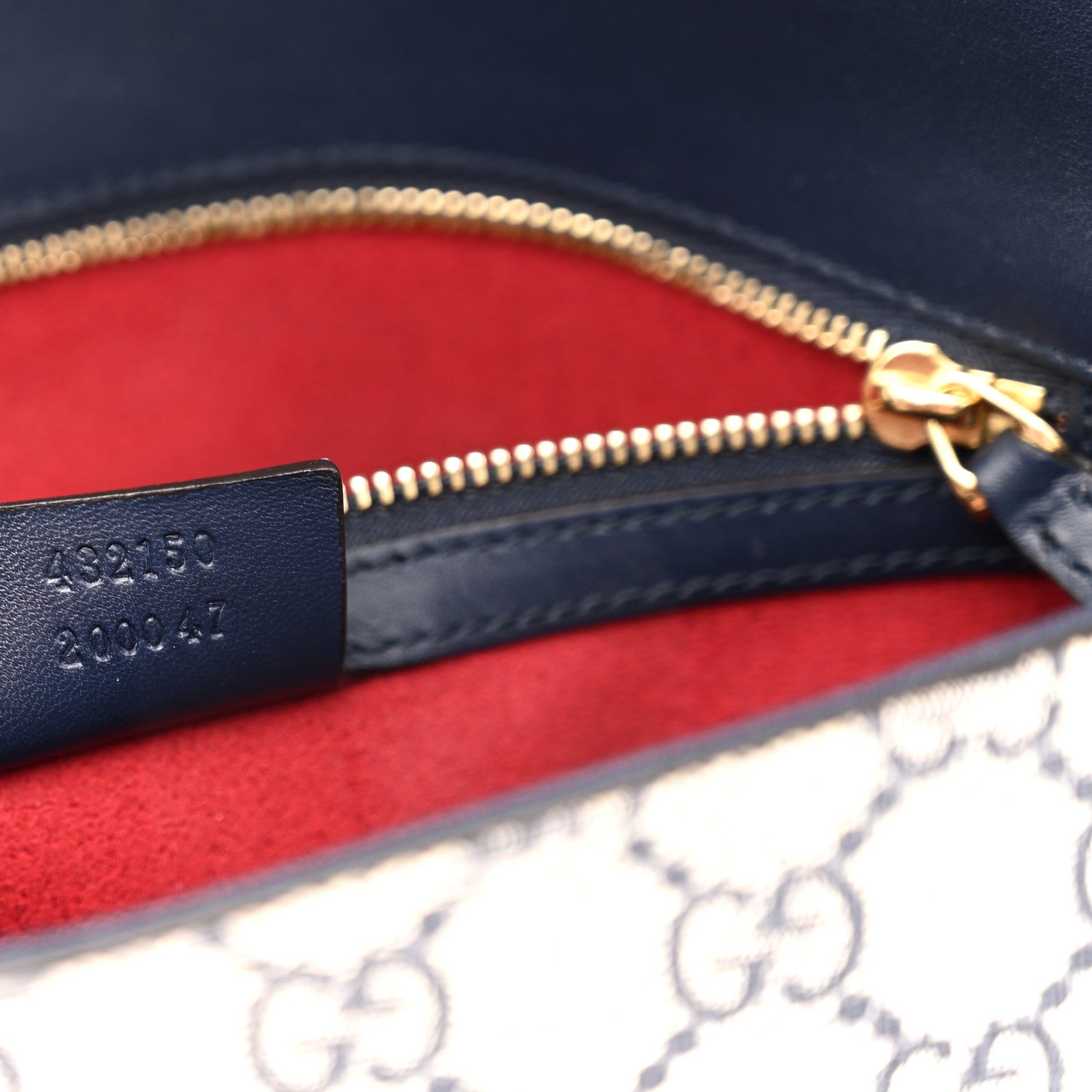 GG Supreme Monogram Small Messenger Shoulder Bag Beige Blue Navy