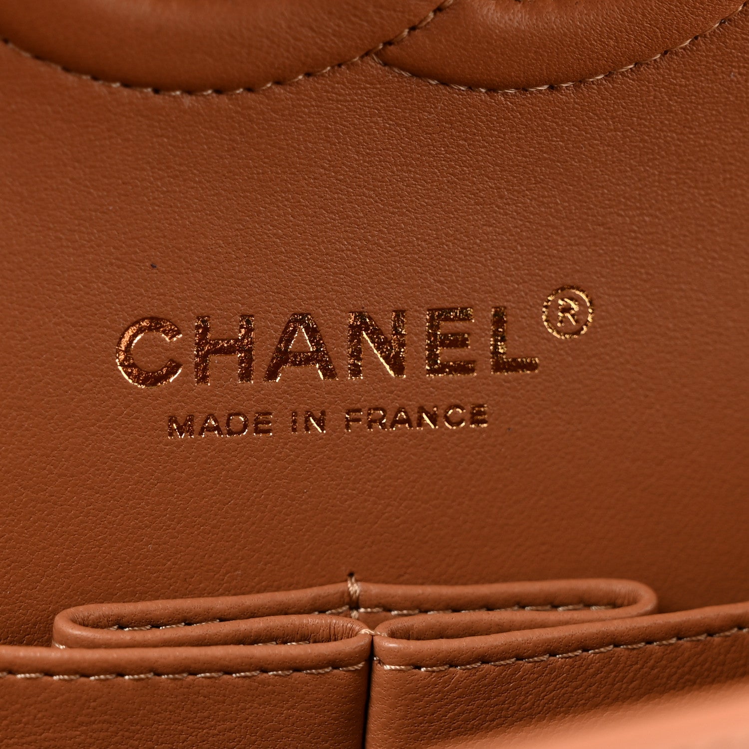 Lambskin Quilted Medium Double Flap Brown