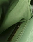 Goatskin Quilted Medium CHNL 19 Flap Light Green