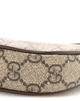 GG Supreme Monogram Textured Dollar Calfskin Mini Ophidia Chain Bag Beige Ebony