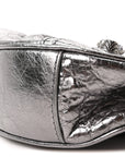 Metallic Agneau Arena Le Cagole Shoulder Bag XS Silver