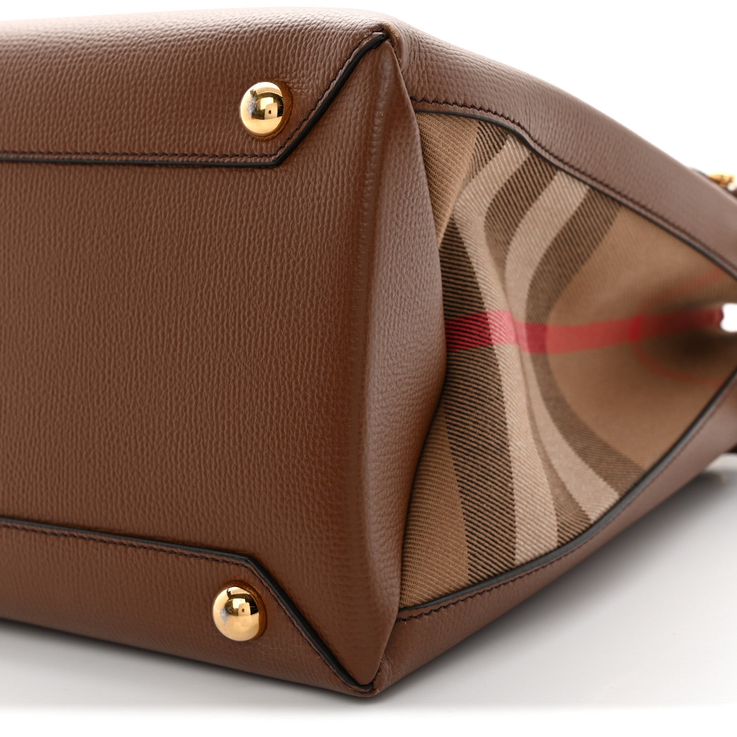Grainy Calfskin House Check Medium Banner Tote Tan