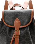 Triomphe Canvas Calfskin Folco Backpack Tan