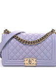 Caviar Quilted Medium Boy Flap Light Purple