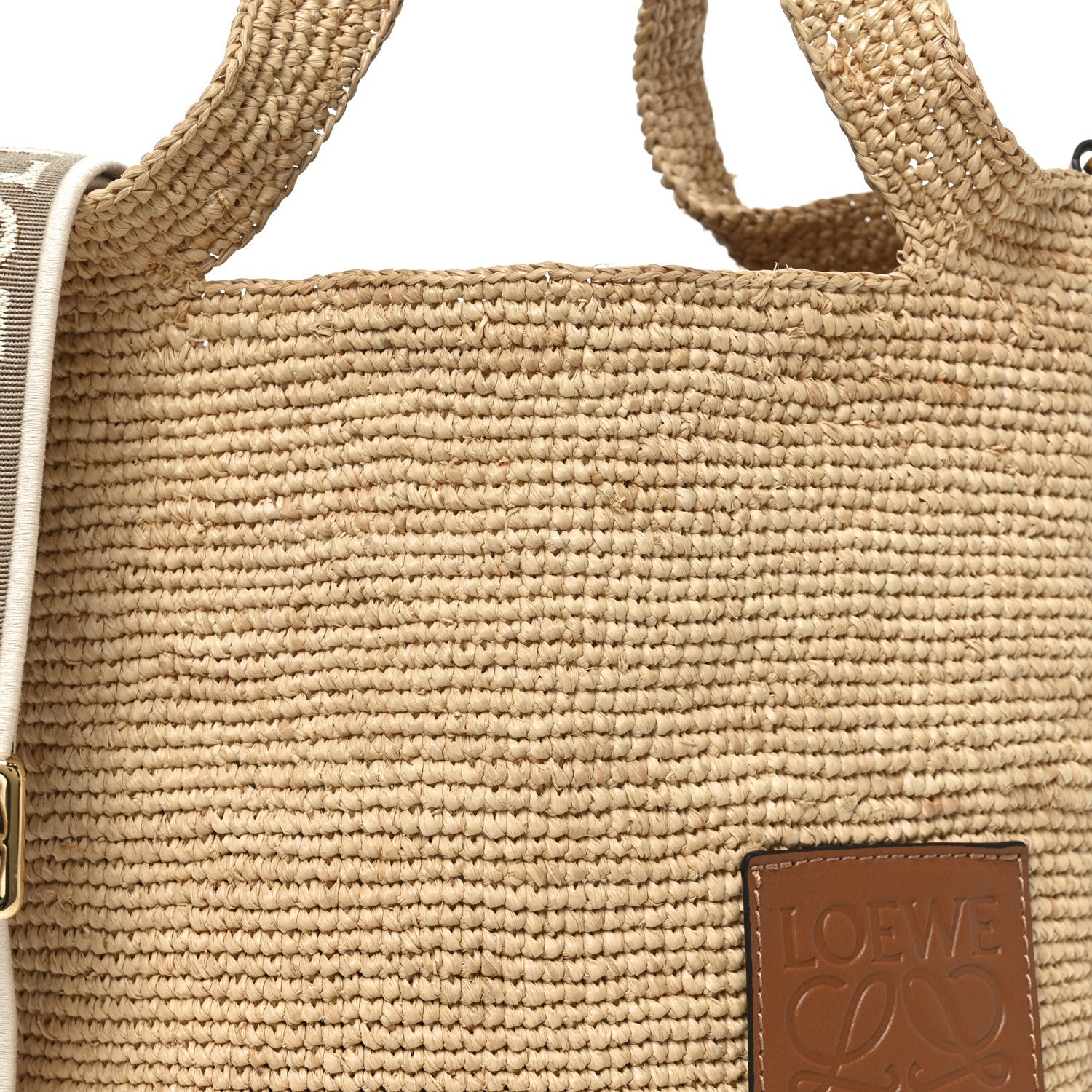 Raffia Mini Slit Tote Bag Natural Tan