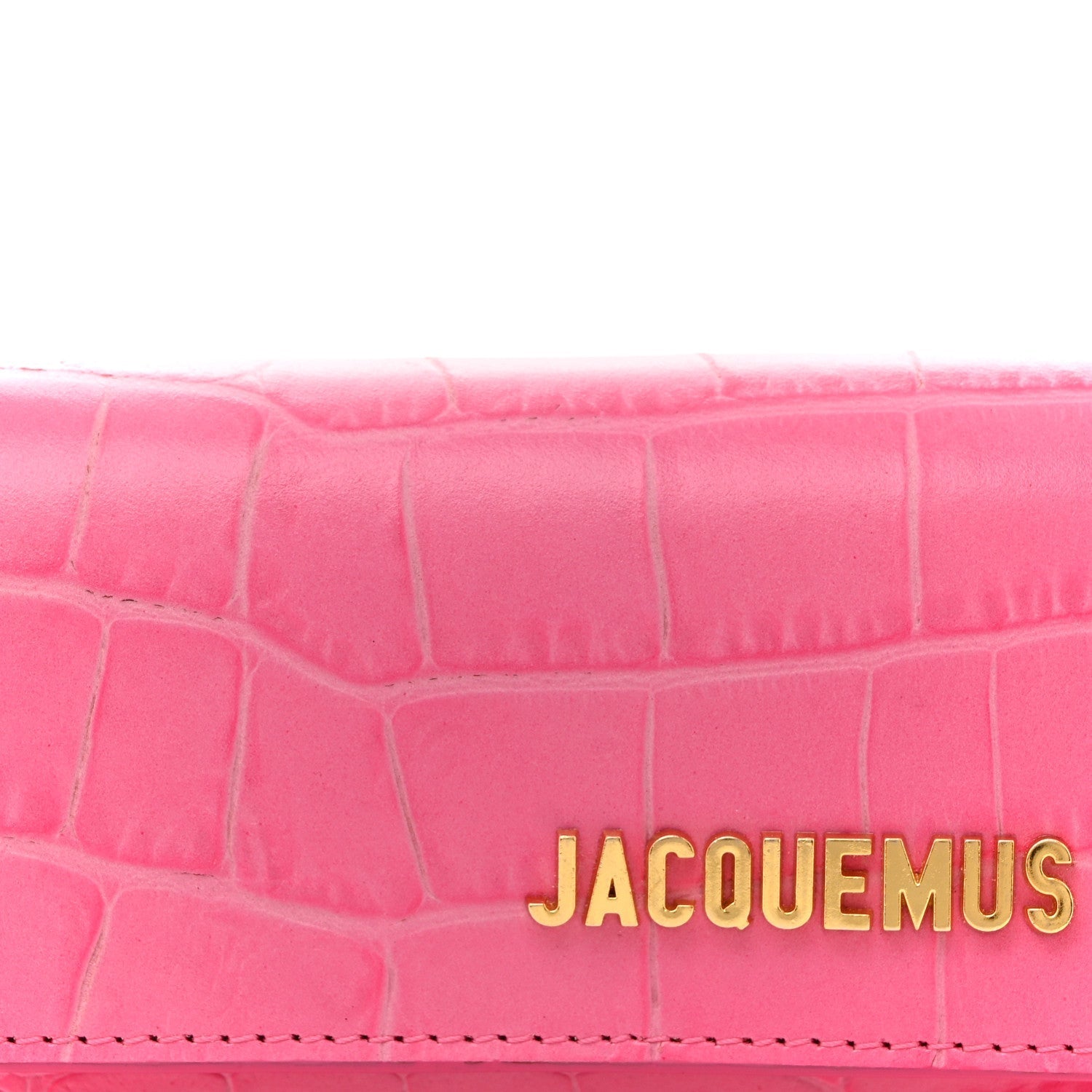 Calfskin Crocodile Embossed La Ceinture Bello Double Tour Belt Bag Pink