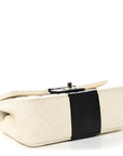Lambskin Quilted Mini Rectangular Flap White Black