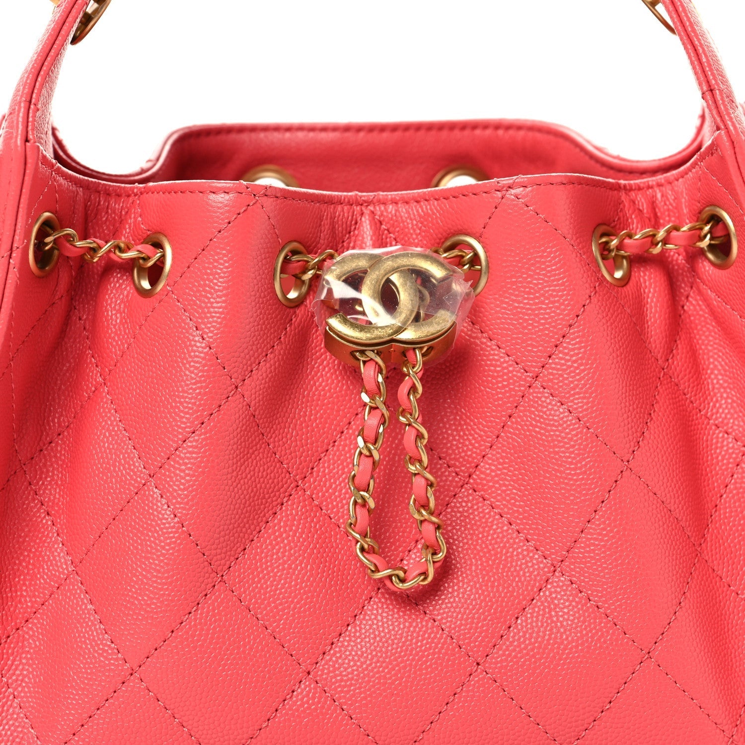 Caviar Quilted Mini CHNL 25 Handbag Coral