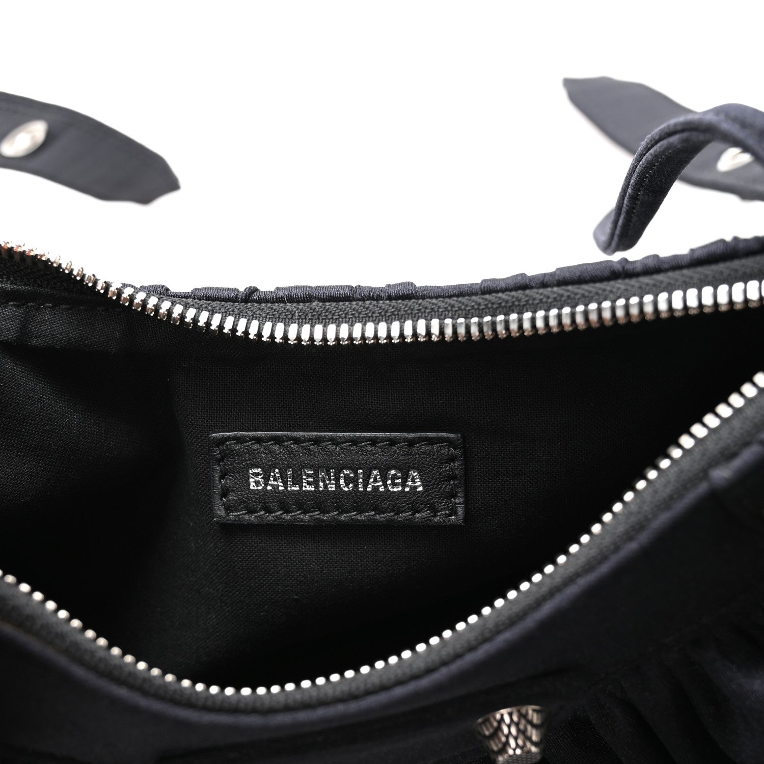 Ruffled Jersey Le Cagole Shoulder Bag XS Black