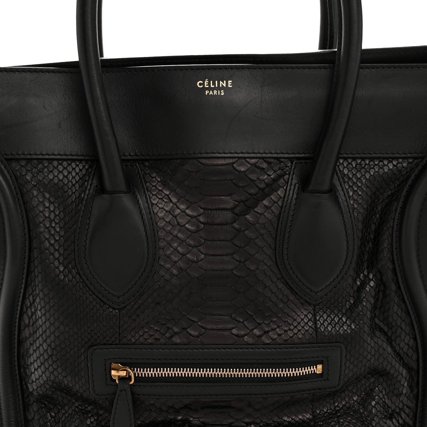 Snakeskin Large Luggage Black