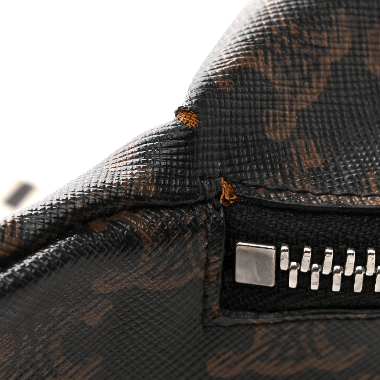 Triomphe Logo Canvas Checker Belt Bag Black