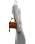 Vegetable Tanned Lambskin Mini Rodeo Top Handle Handbag Tan Cowboy