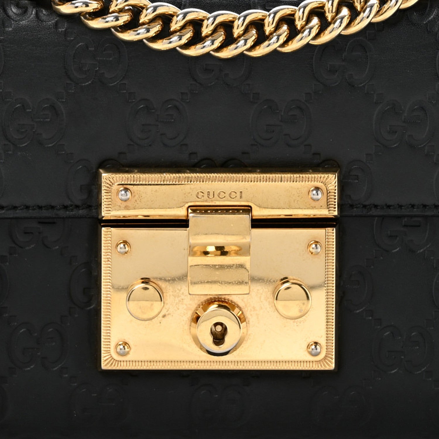 GCCIssima Small Padlock Shoulder Bag Black