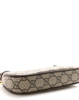 GG Supreme Monogram Textured Dollar Calfskin Mini Ophidia Chain Bag Beige Ebony