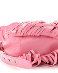 Agneau Arena Le Cagole Fringe Shoulder Bag XS Sweet Pink