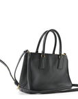 Saffiano Small Galleria Double Zip Tote Black