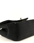 Lambskin Chevron Quilted Mini Square Flap Black