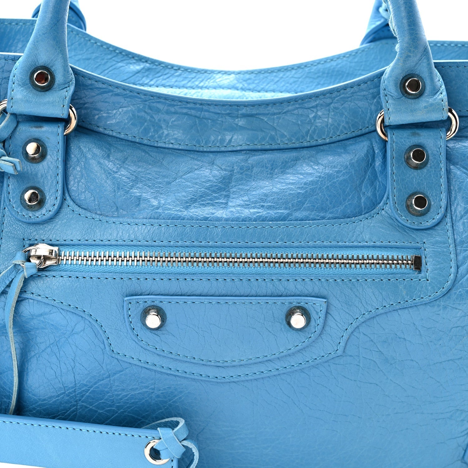 Agneau Classic Silver Hardware City Bleu Azur Clair