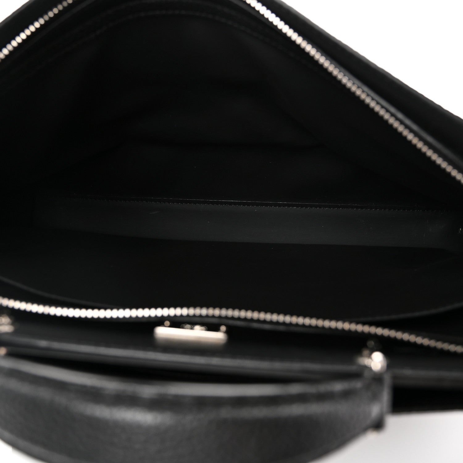 Cuoio Romano Selleria Vitello Grace Glazed Fabric FF 1974 Large Peekaboo Iconic Essential Satchel Black