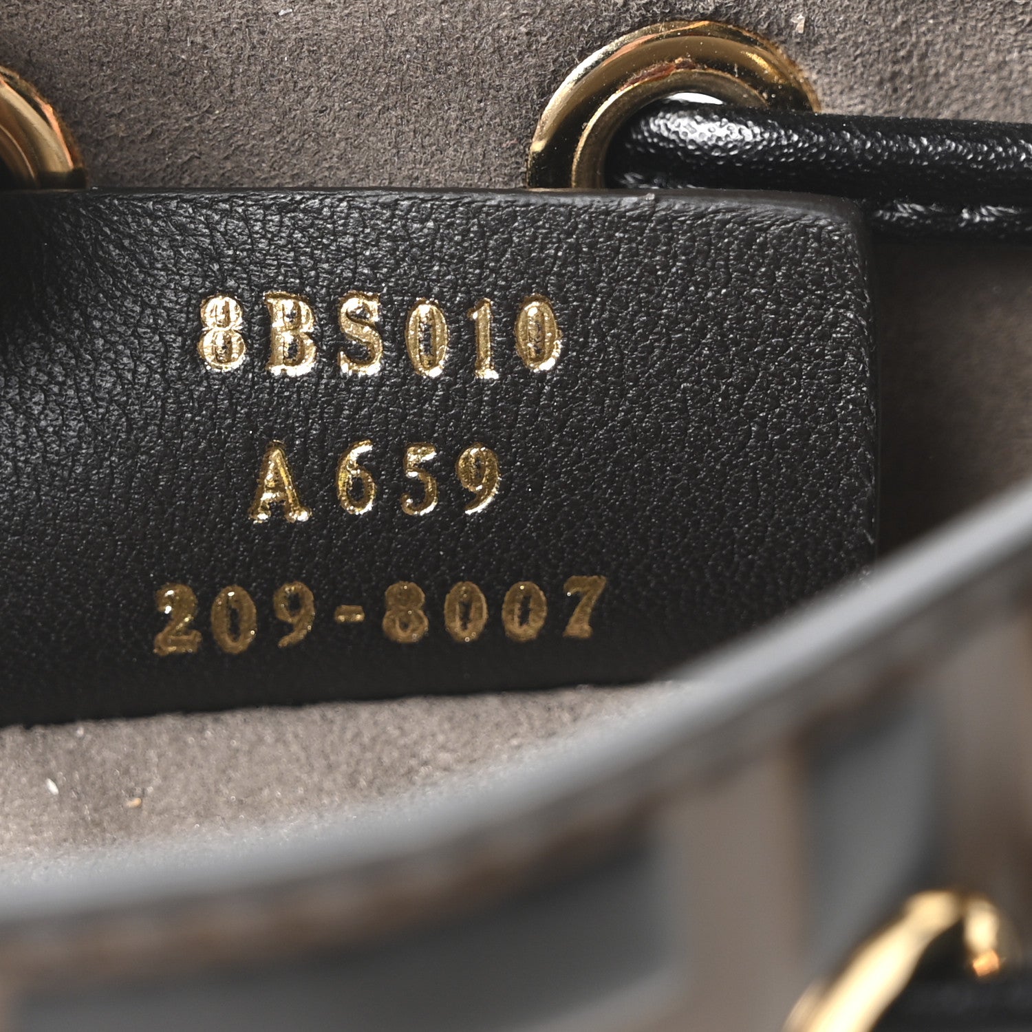 Vitello Liberty F is FNDI Bi-Color FF 1974 Embossed Mini Mon Tresor Bucket Bag Maya Black