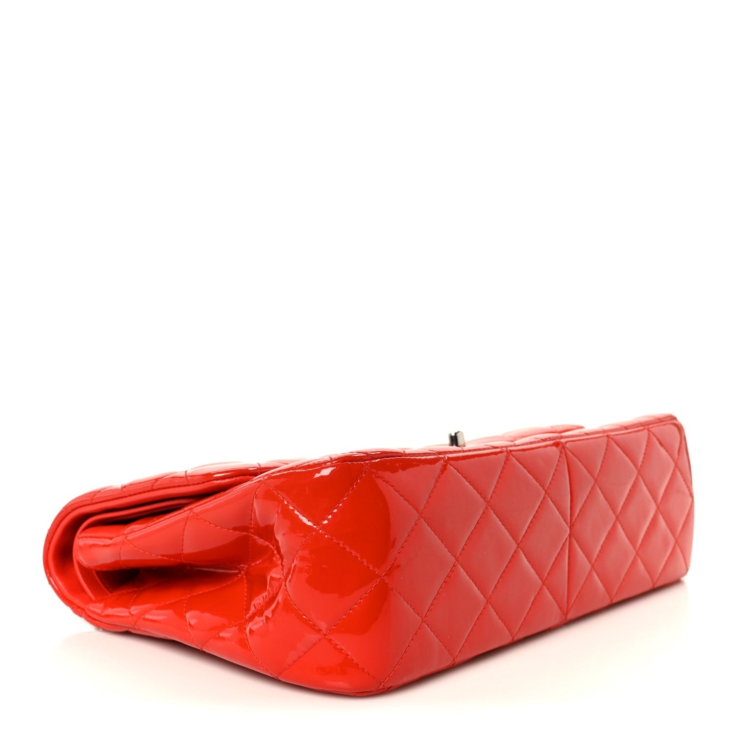 Patent Quilted Jumbo Double Flap Red