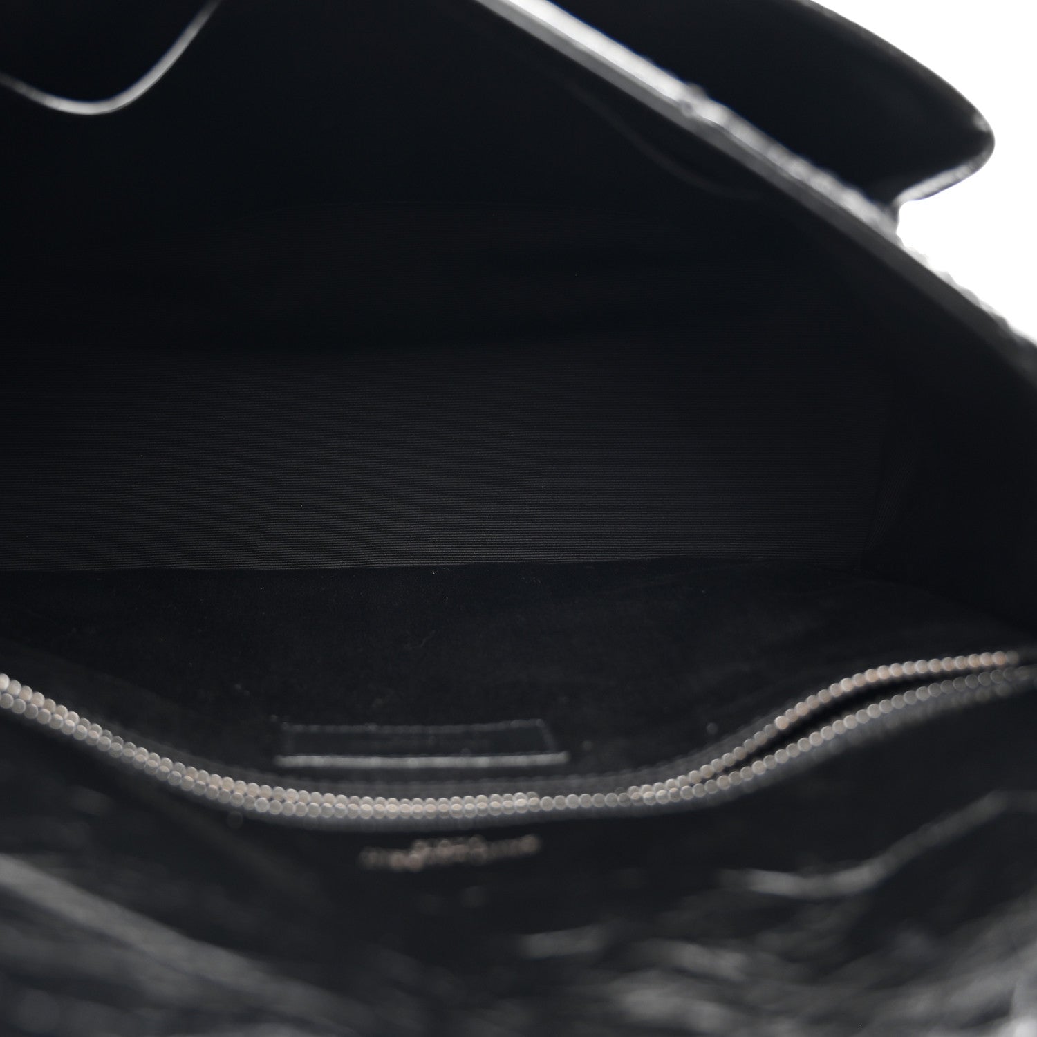 Crinkled Calfskin Matelasse Monogram Medium Niki Chain Satchel Black