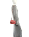 Iridescent Lambskin Quilted Mini Rectangular Flap Pink