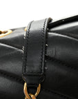 Calfskin Y Quilted Monogram Medium Loulou Chain Satchel Black