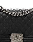 Caviar Quilted Medium Boy Flap Black
