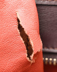 Satin Calfskin Mini Tri-Color Luggage Blood