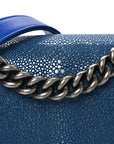 Galuchat Stingray Small Boy Flap Blue