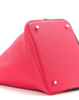 Taurillon Clemence Casaque Picotin Lock 18 PM Rouge Sellier Framboise