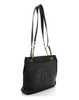 Caviar CC Flap Shoulder Bag Black