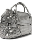 Metallic Calfskin Winnieford Satchel Silver