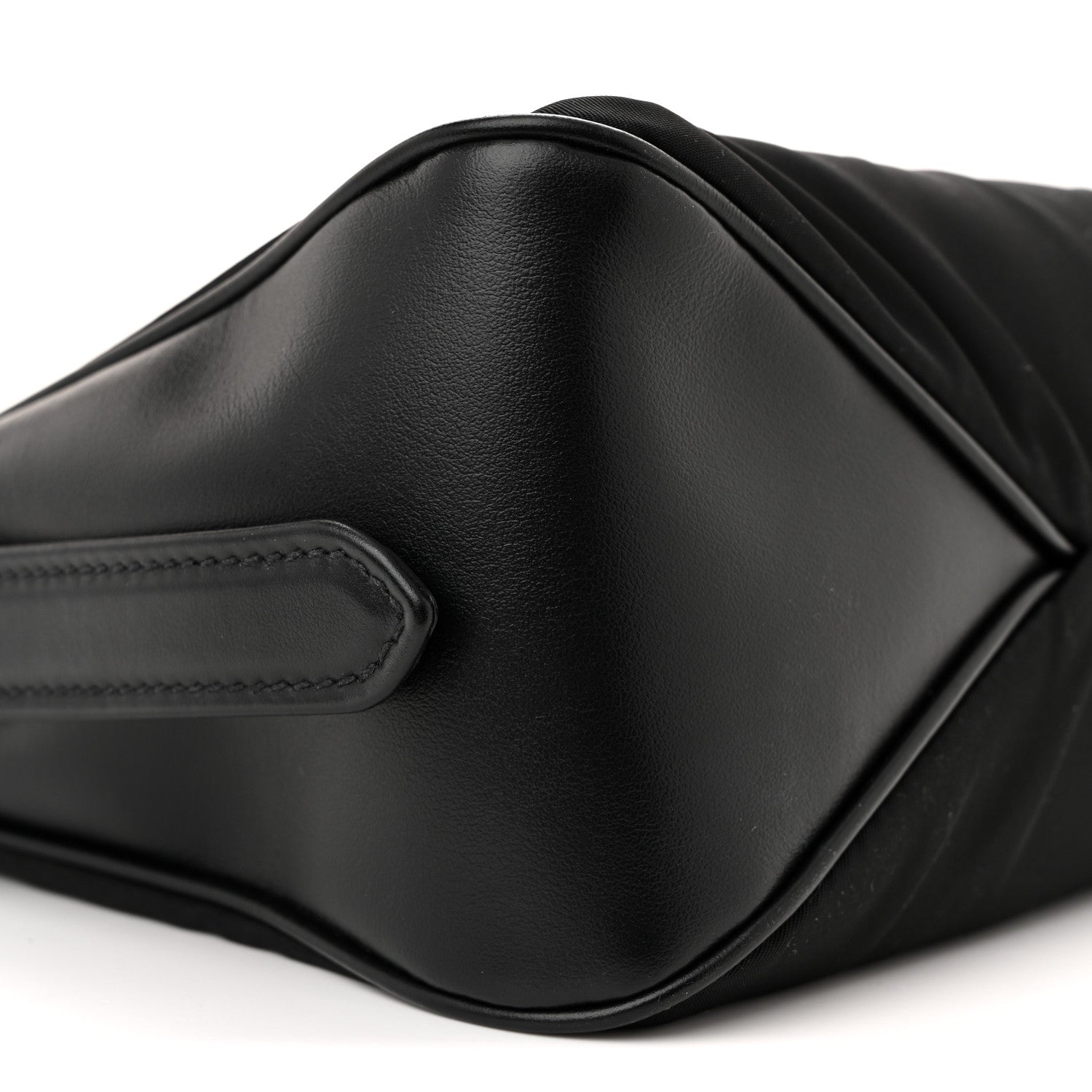 Re-Nylon Vitello Large Aimee Shoulder Bag Black