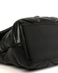Lambskin Quilted Small Loulou Puffer Monogram Chain Satchel Black