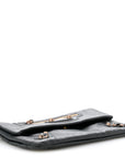 Agneau Giant 12 Rose Gold Hardware Envelope Clutch Anthracite
