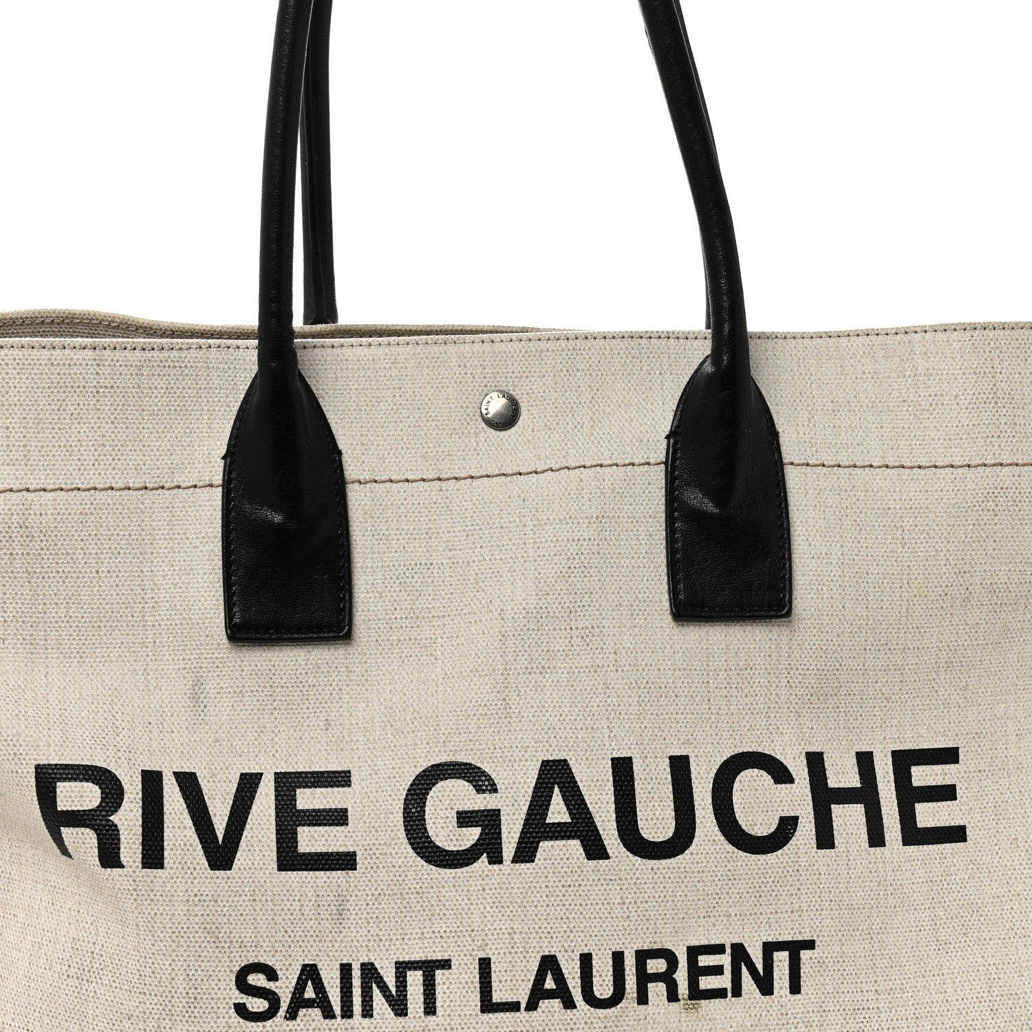 Linen Calfskin Rive Gauche Tote Optic White